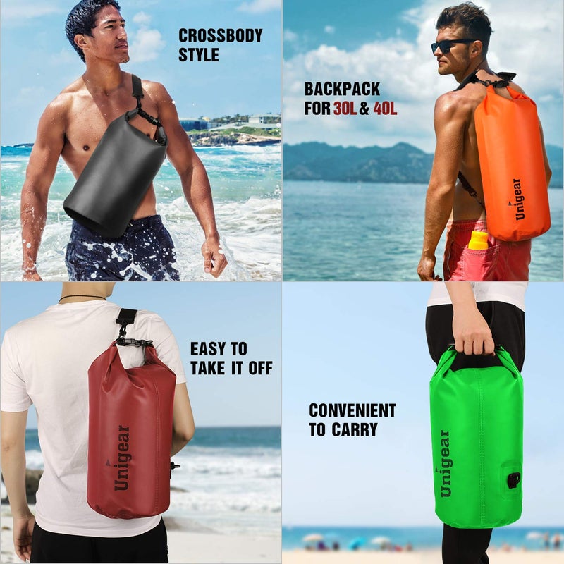 Unigear Dry Bag Waterproof, Floating and Lightweight Bags for Kayaking, Boating, Fishing, Swimming and Camping with Waterproof Phone Case (Orange, 10L) - Image 2